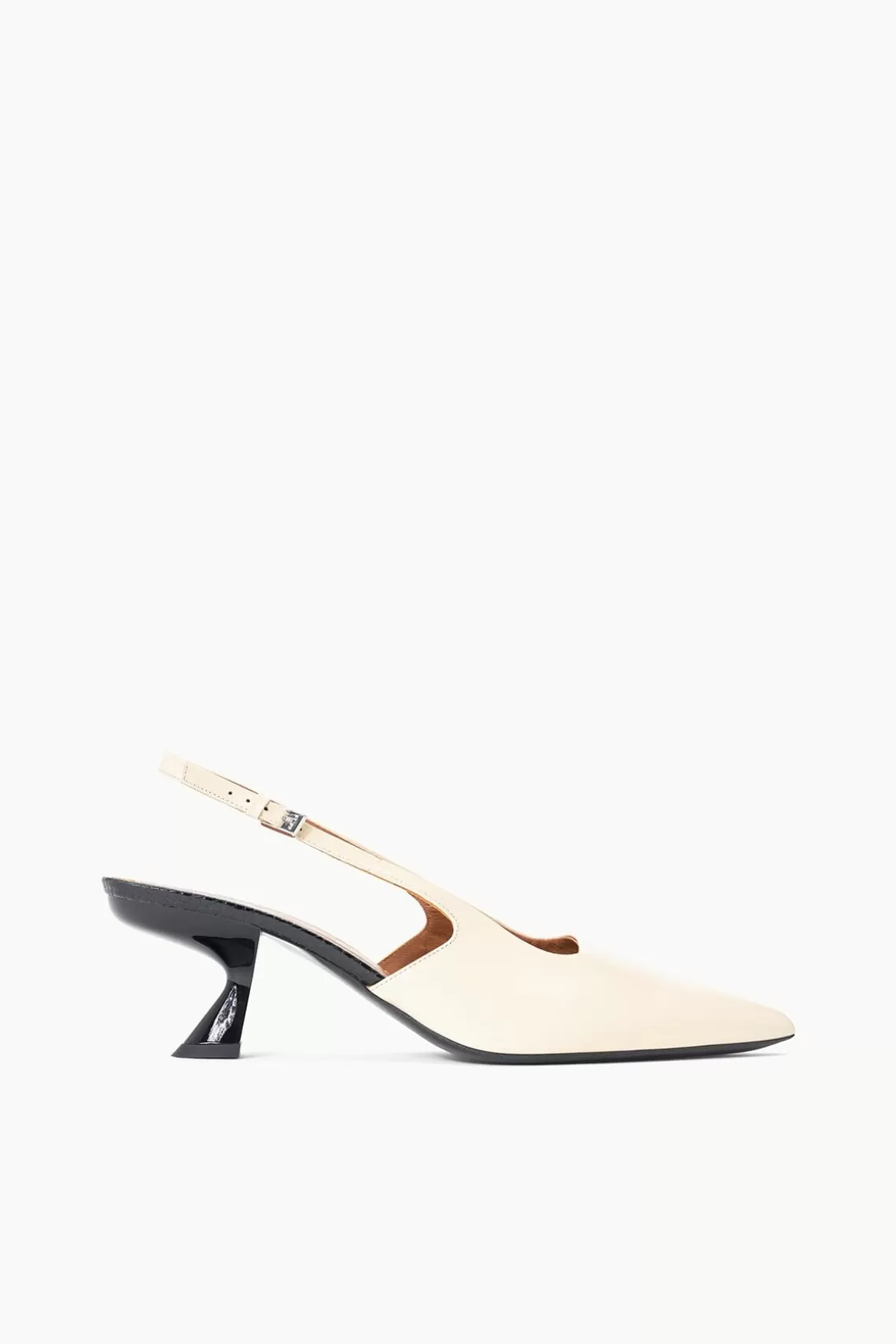 STAUD NEVE SLINGBACK HEEL  CREAM BLACK