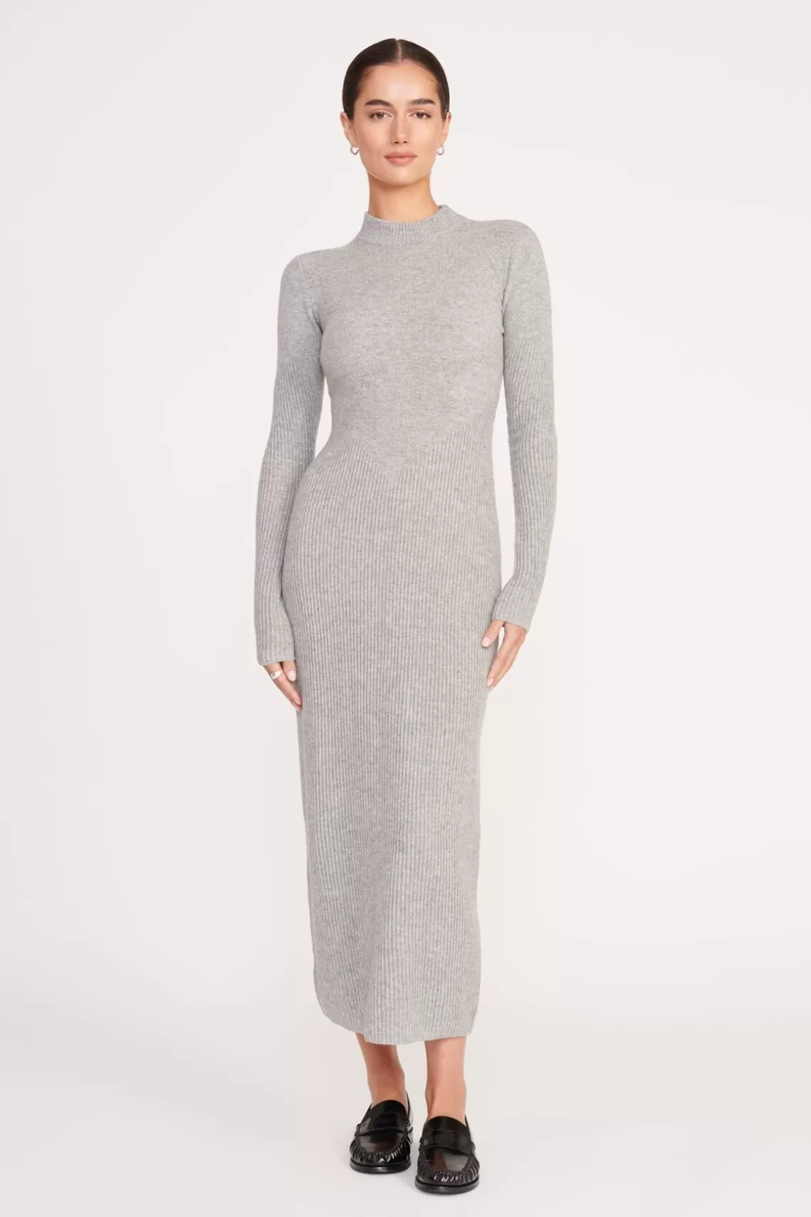 STAUD RAMONA DRESS  HEATHER GREY