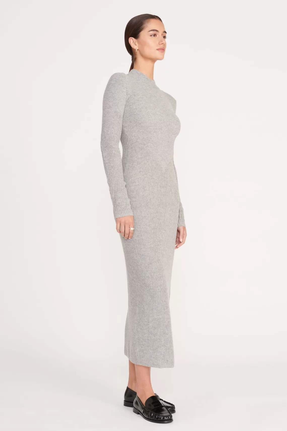 STAUD RAMONA DRESS  HEATHER GREY