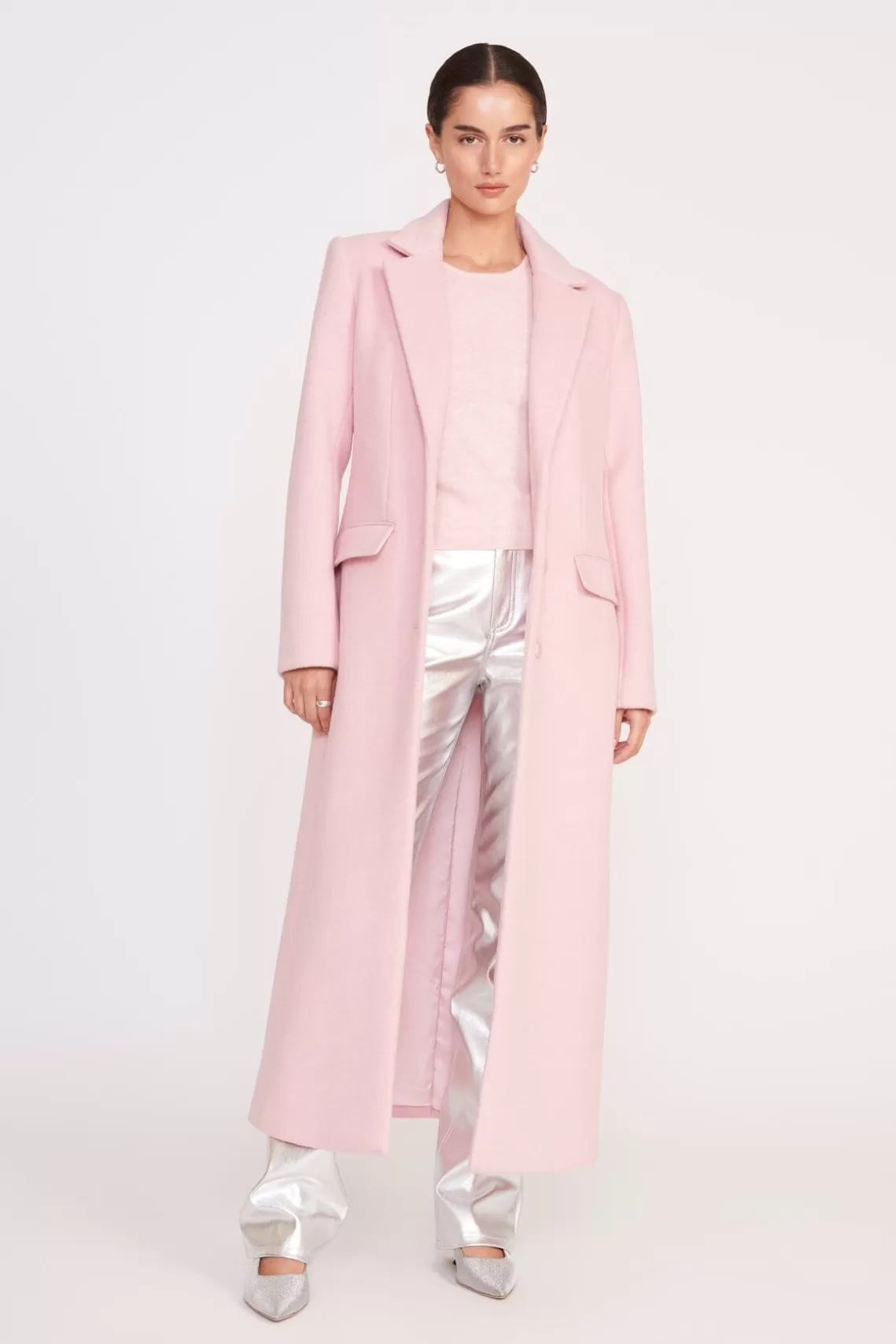 STAUD SANZA COAT  PINK SORBET