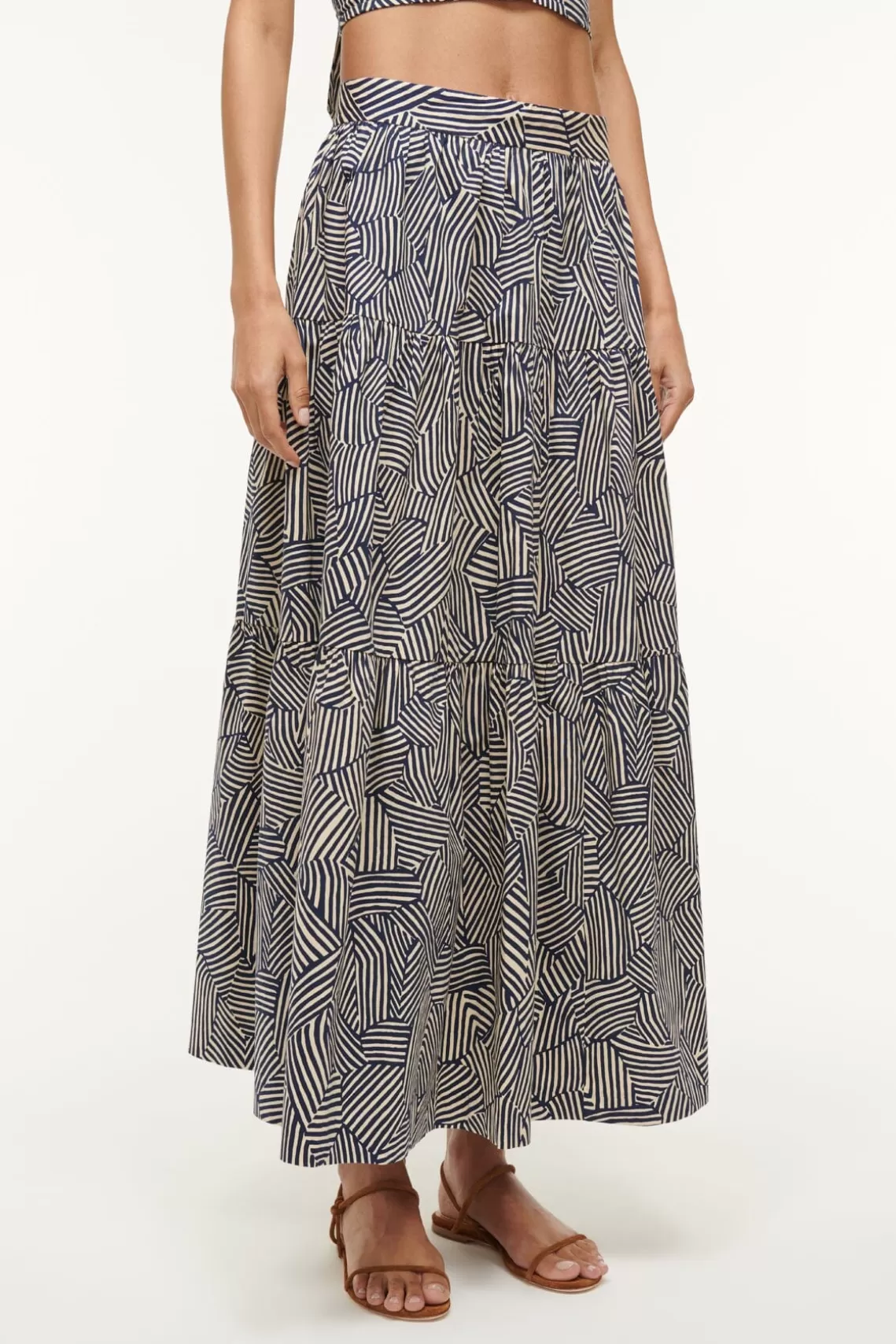 STAUD SEA SKIRT  NAVY MOSAIC