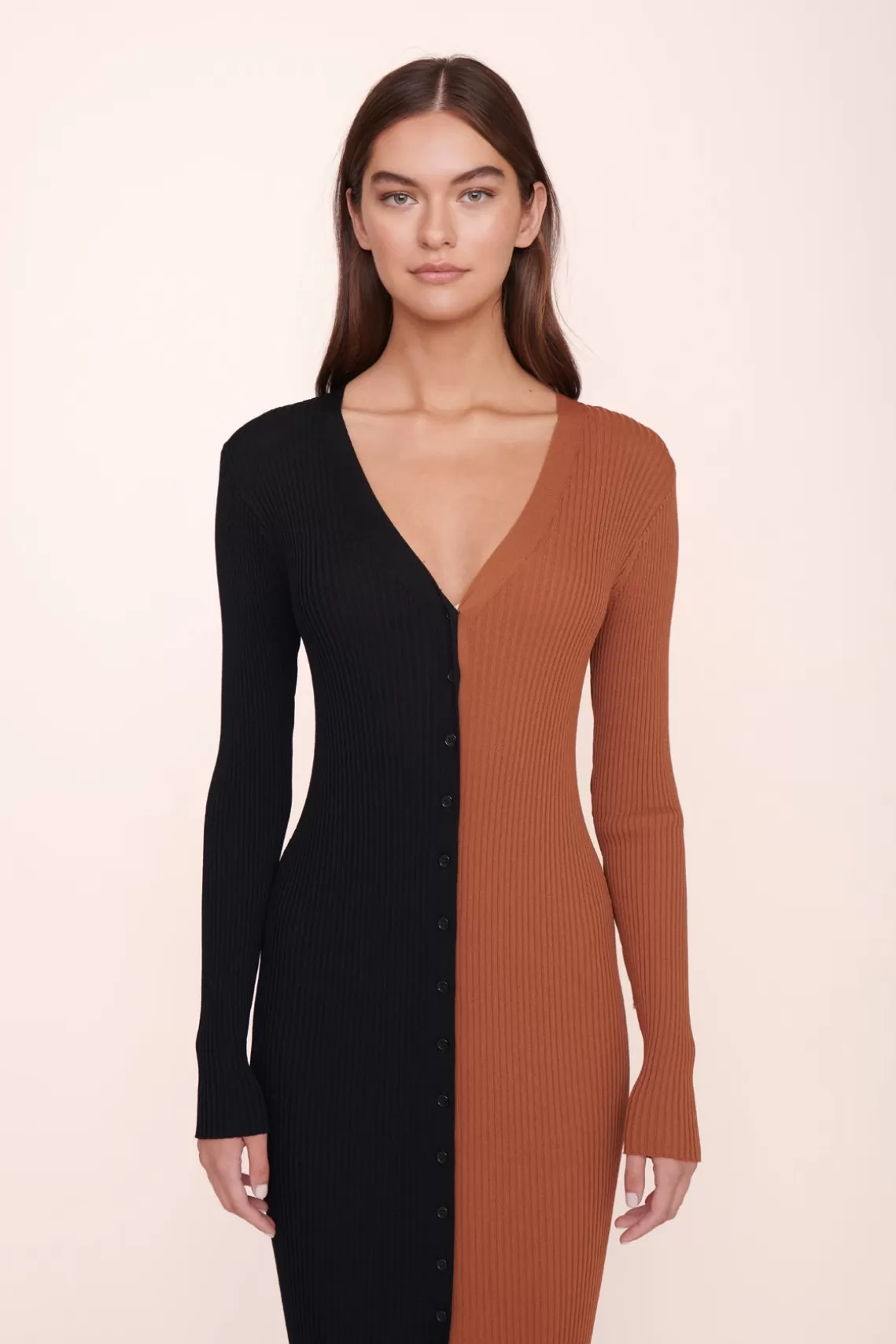 STAUD SHOKO SWEATER  TAN BLACK