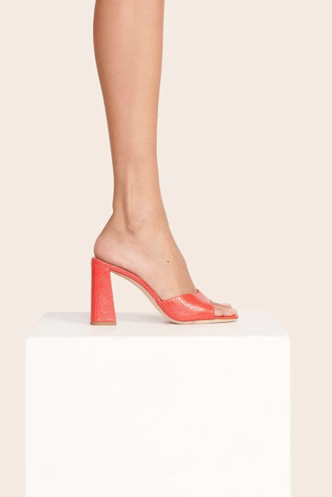 STAUD SLOANE HEEL  RED ROSE