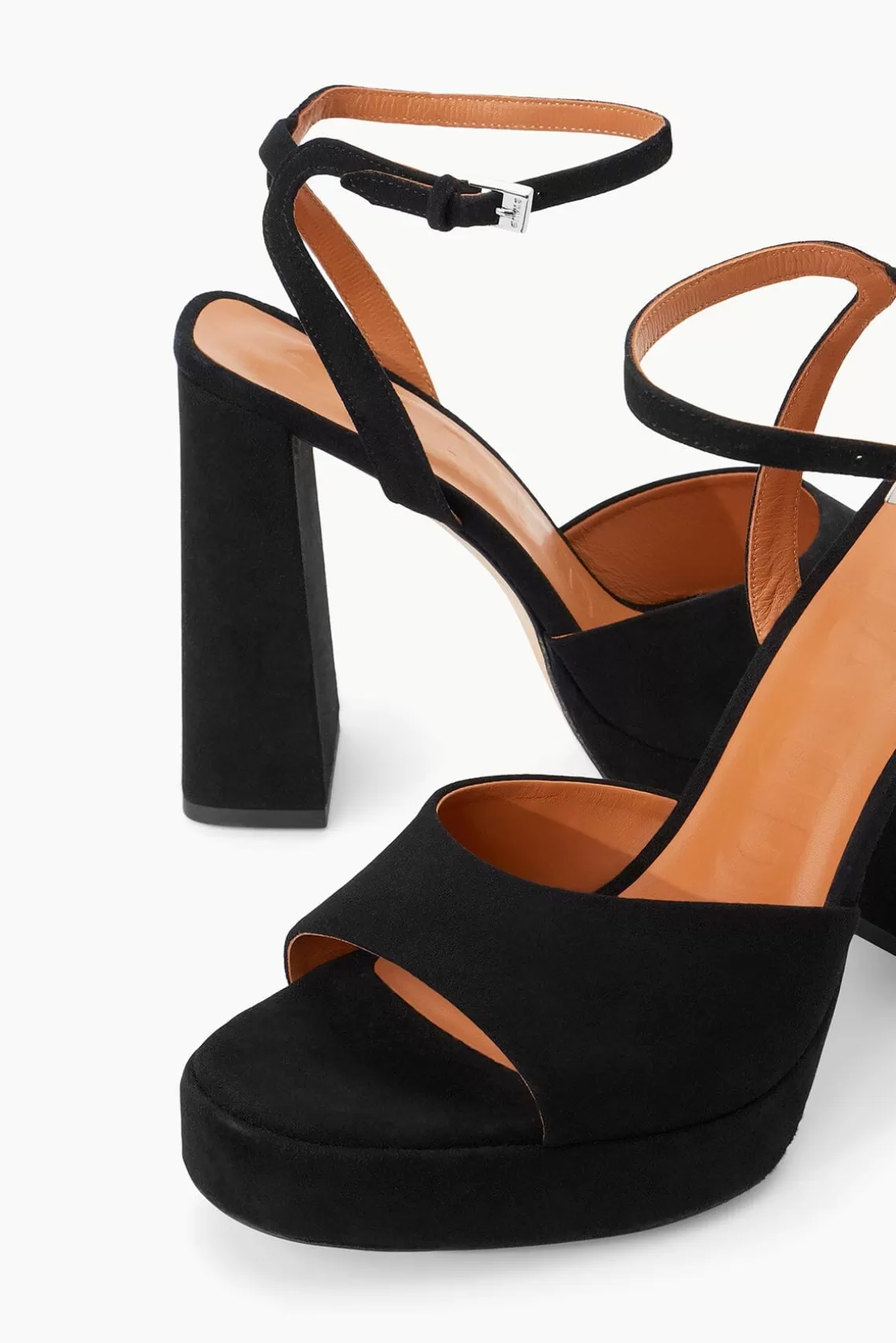 STAUD SOLANGE PLATFORM  BLACK SUEDE