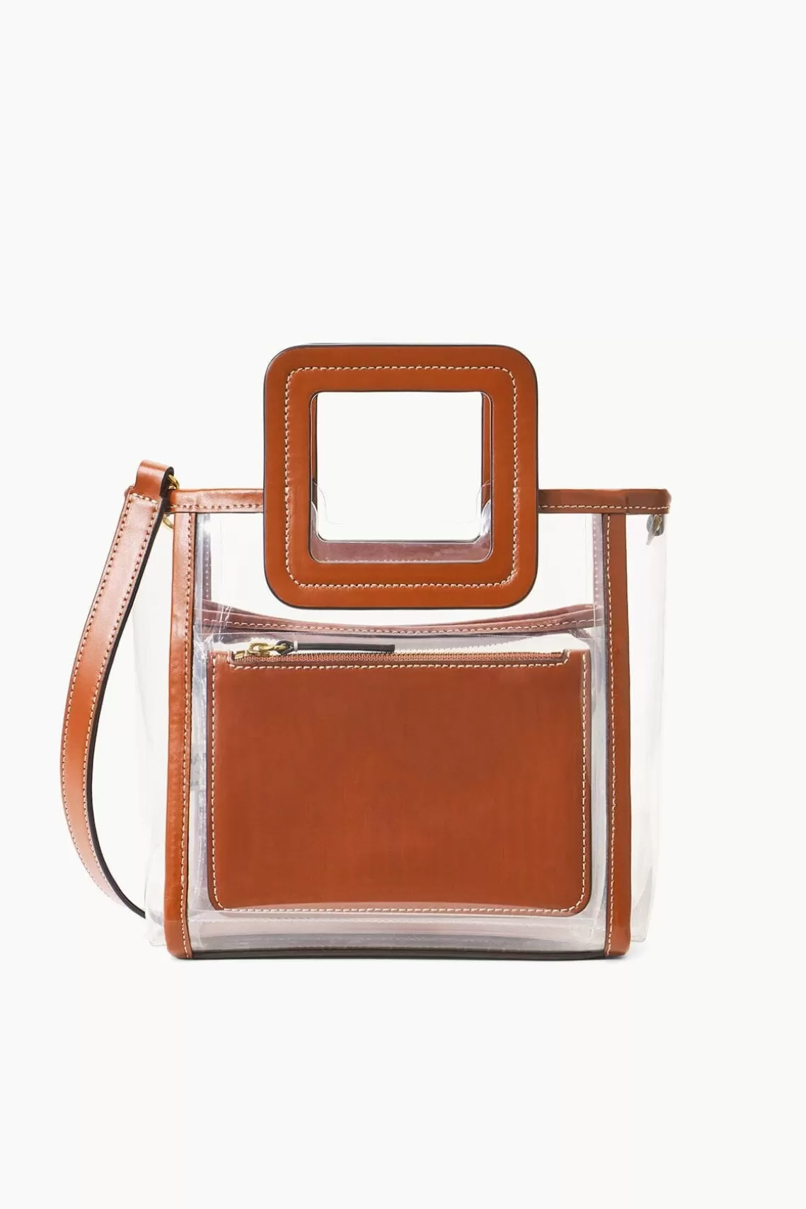 STAUD THE STADIUM MINI SHIRLEY BAG  CLEAR TAN