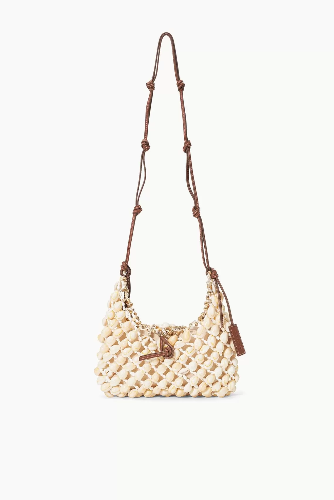 STAUD VACANZA SHELL SHOULDER BAG  NATURAL TAN