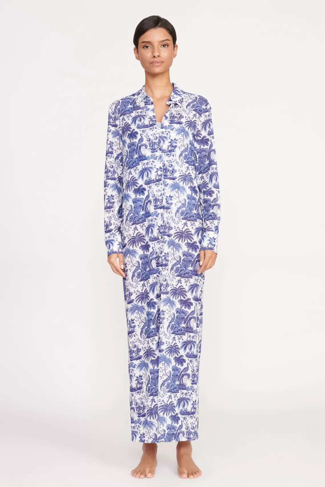 STAUD VITA DRESS  BLUE TOILE