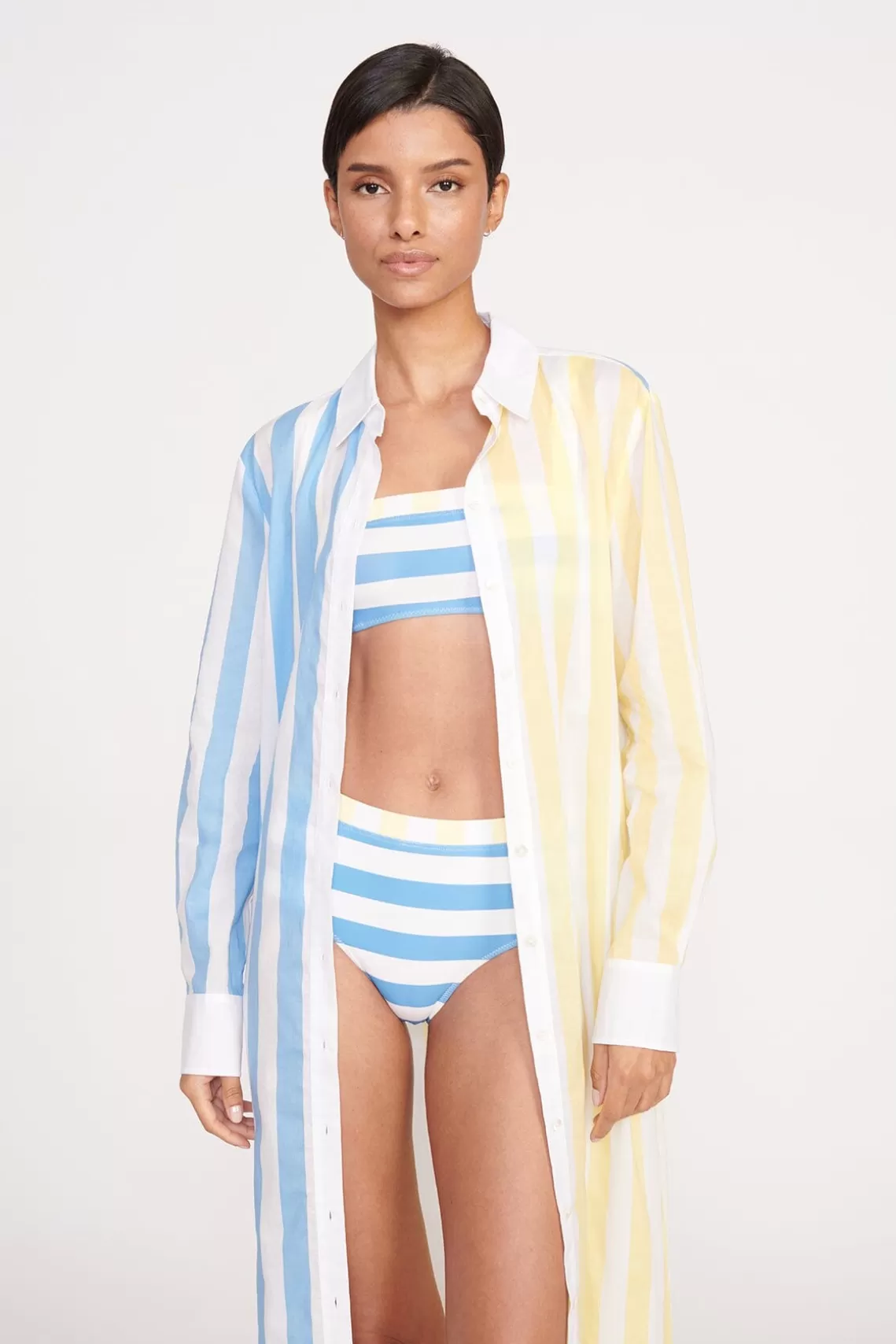 STAUD VITA DRESS  BUTTERCUP SEASHORE STRIPE