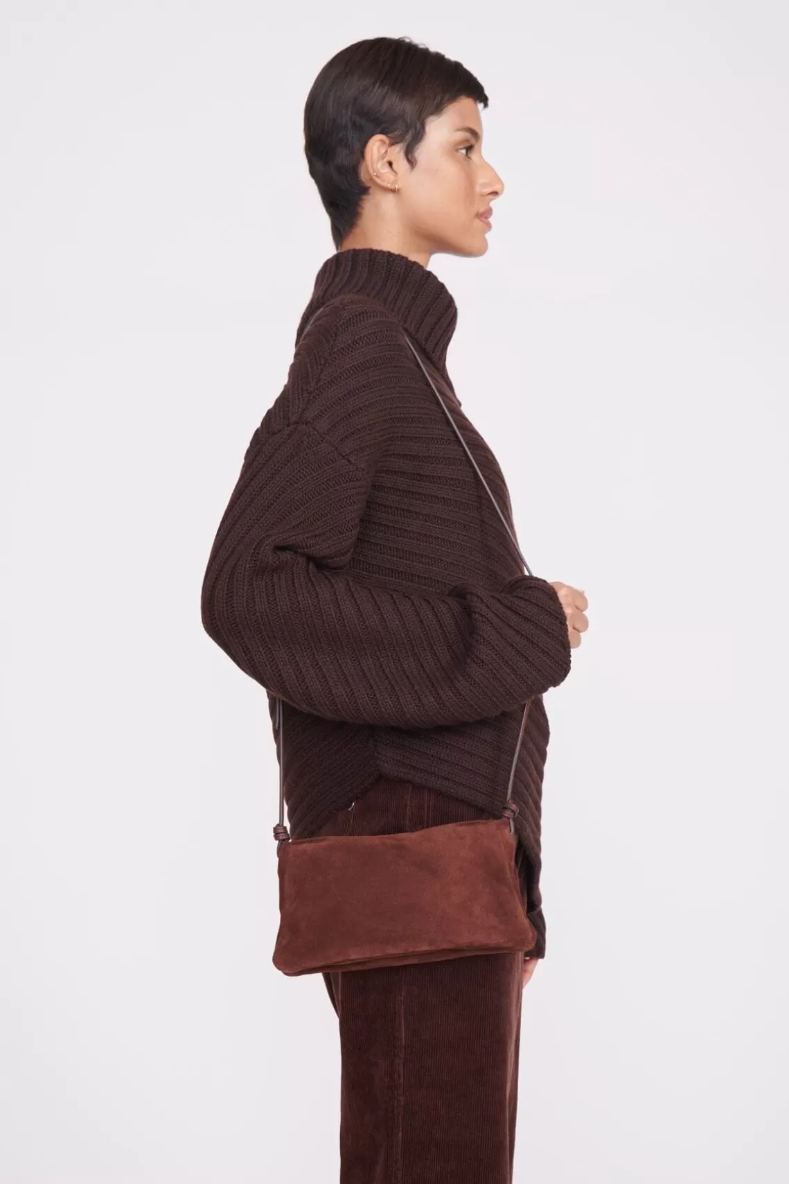 STAUD VIVI CROSSBODY BAG  MAHOGANY SUEDE