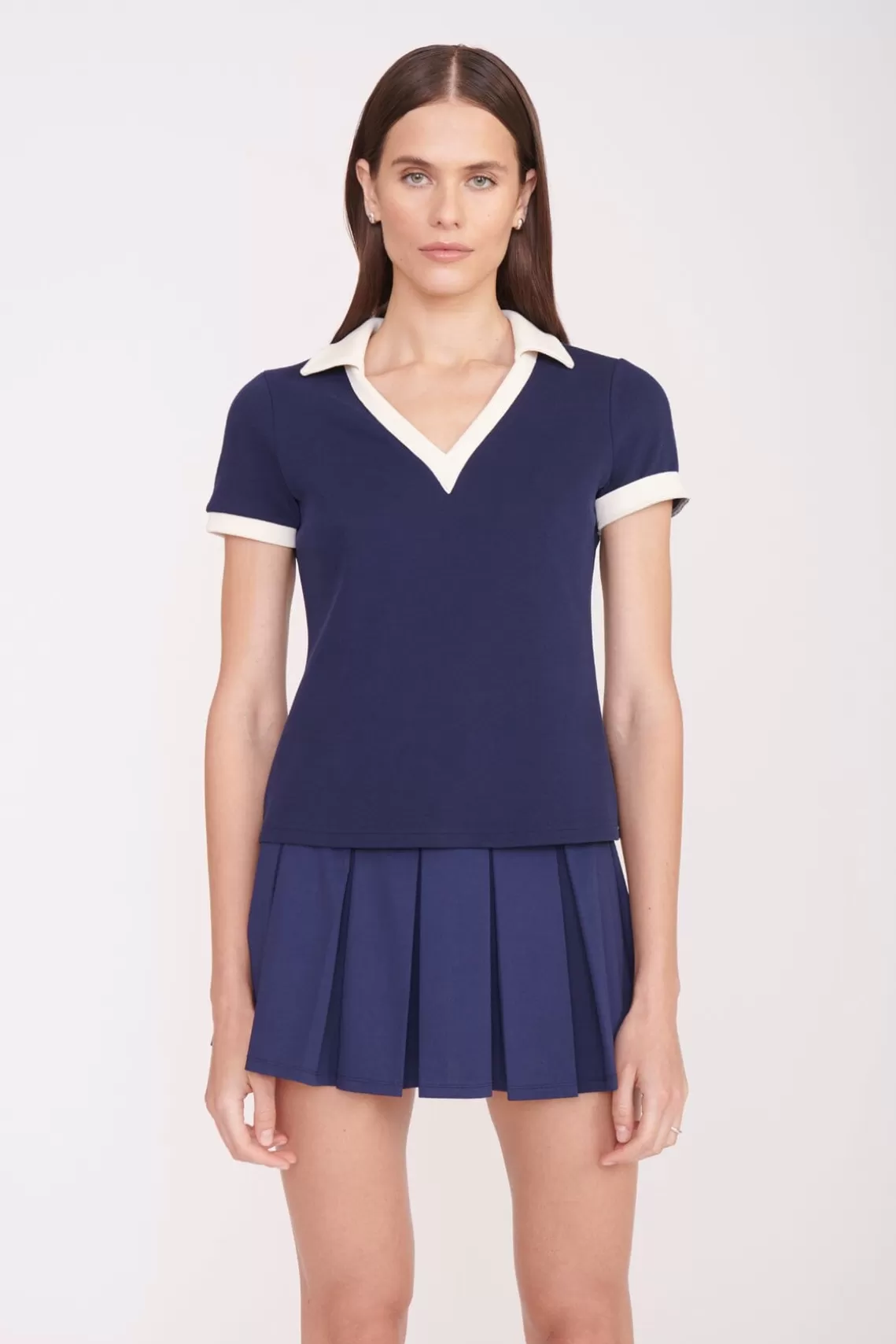 STAUD VOLLEY TOP  NAVY IVORY