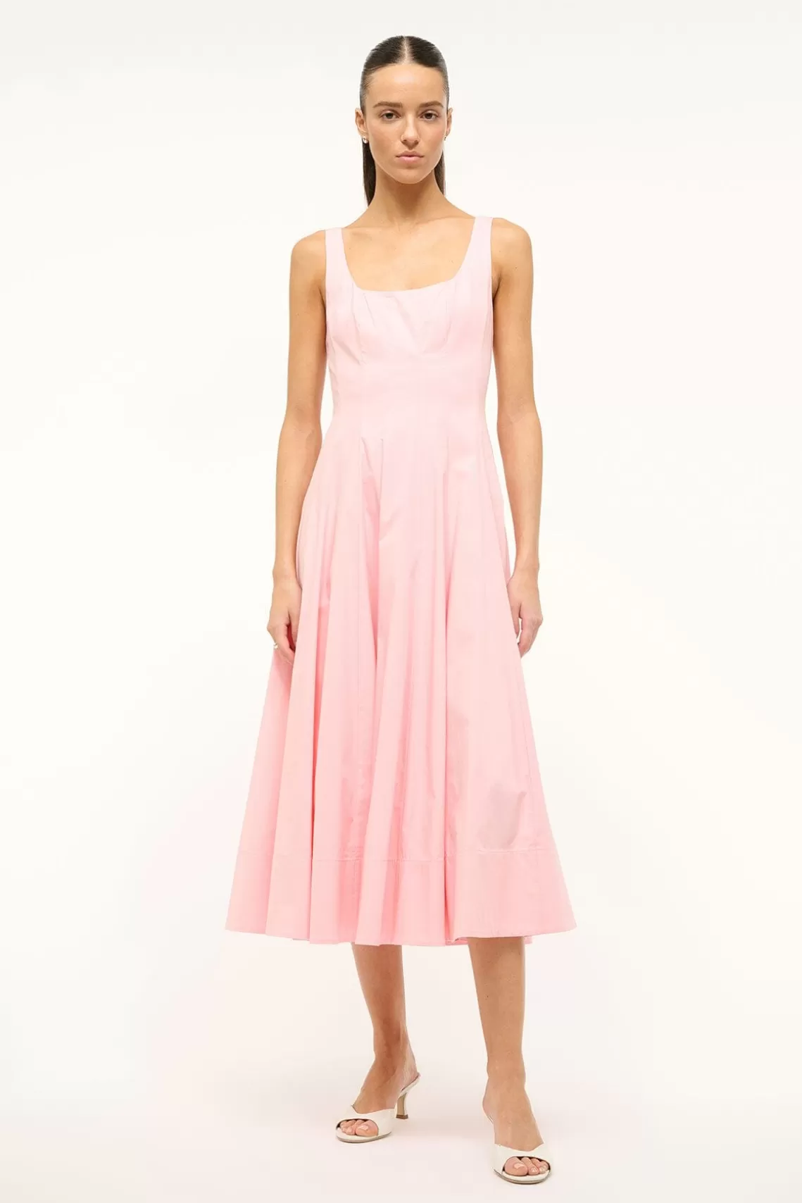 STAUD WELLS DRESS  PEARL PINK