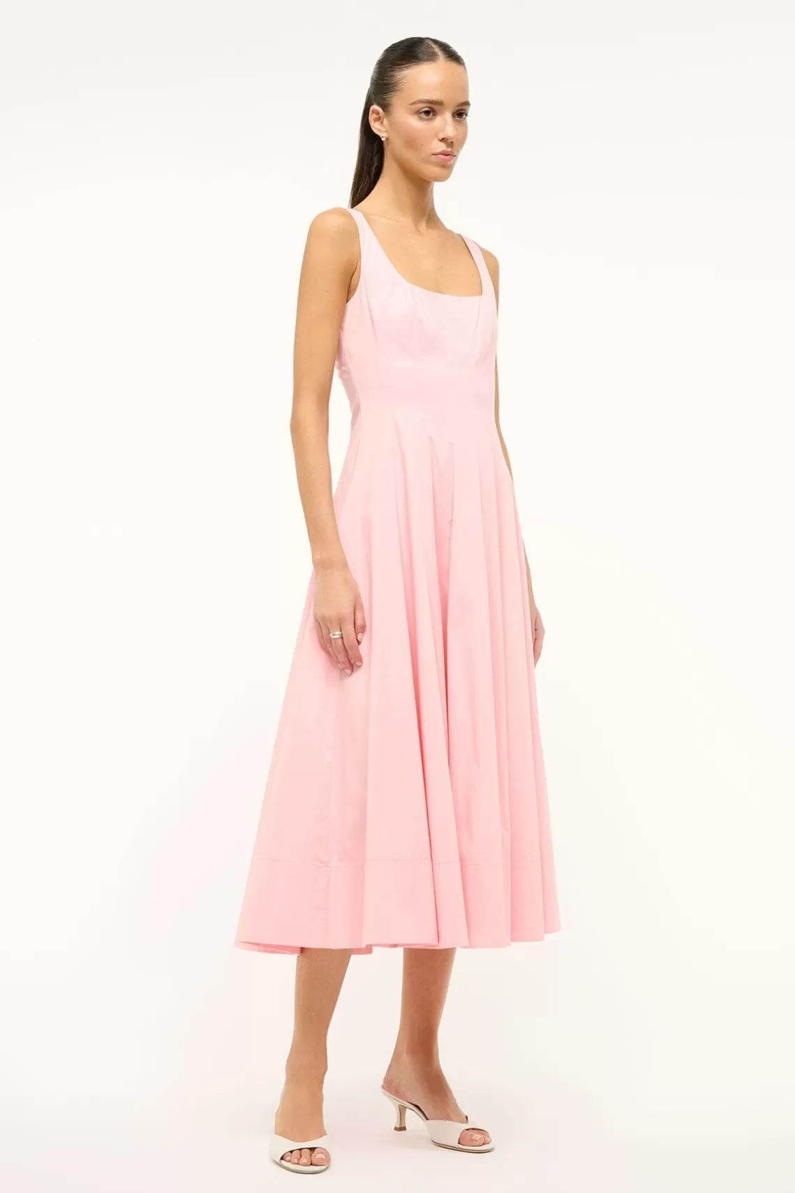 STAUD WELLS DRESS  PEARL PINK