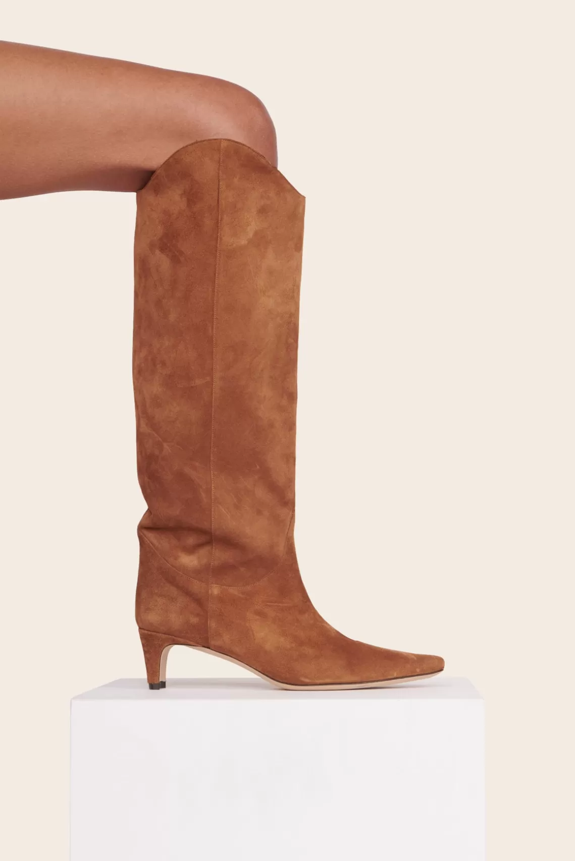 STAUD WESTERN WALLY BOOT  TAN SUEDE