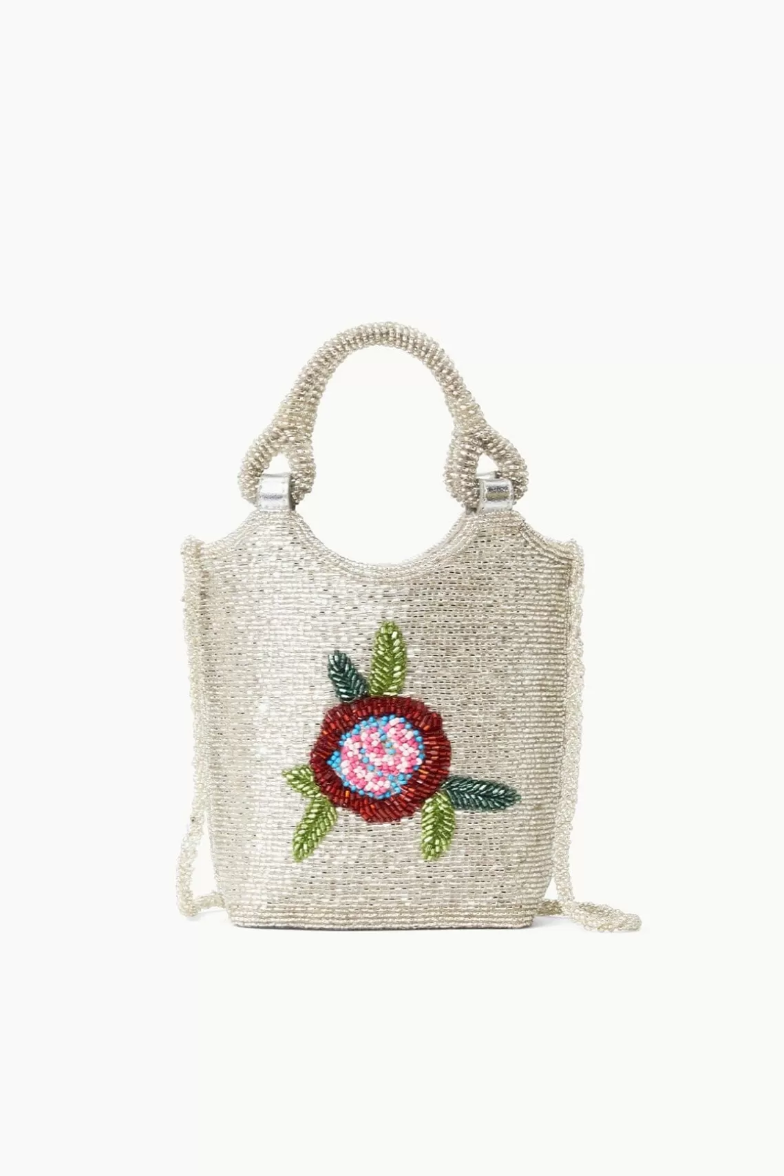 STAUD ZOE BEADED BAG  DIAMOND ROSE