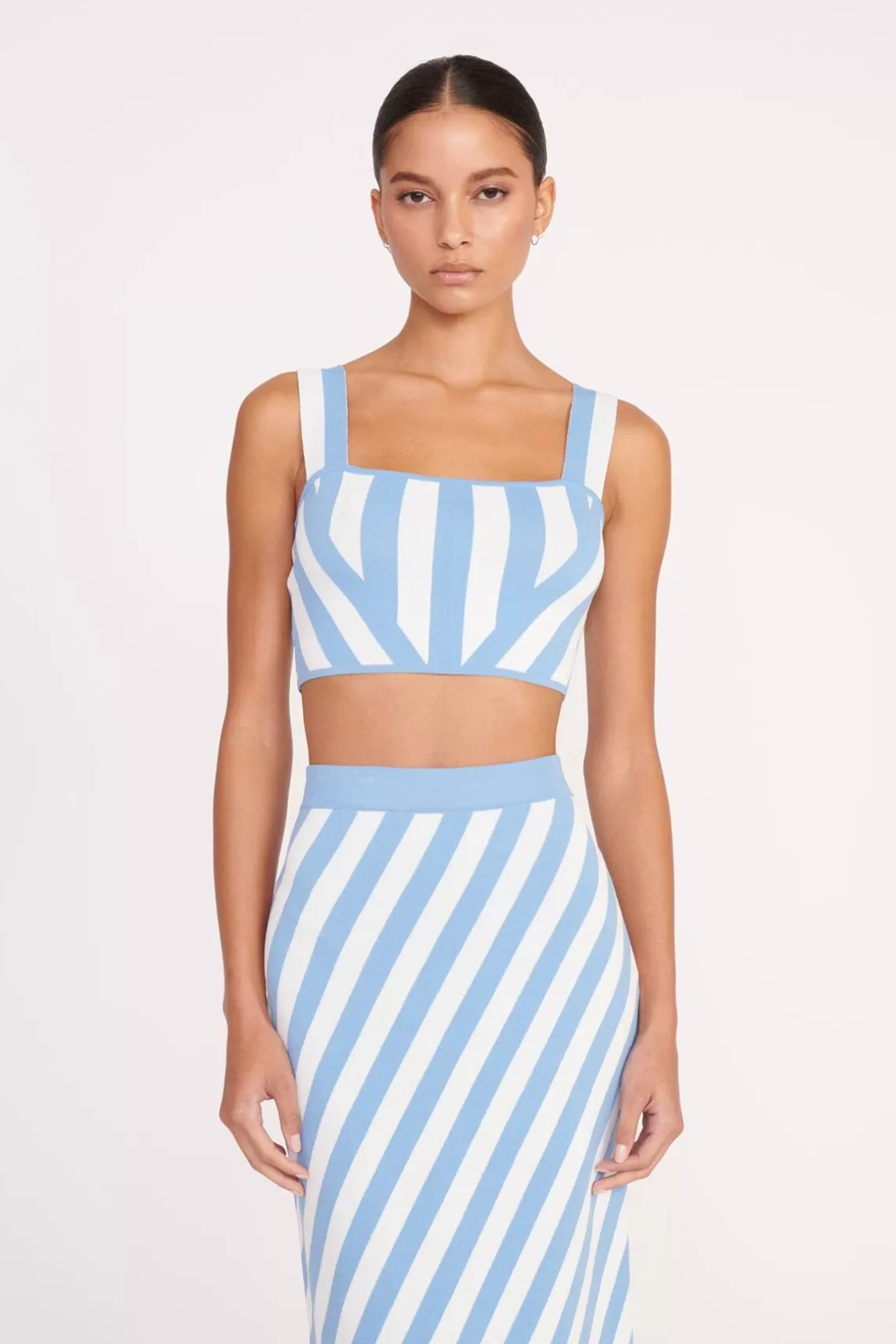 STAUD ZOLA TOP  BLUE SEASHORE STRIPE